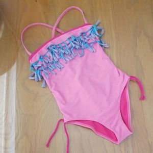 Vigoss Girls One Piece Swimsuit w/Tassles sz7/8